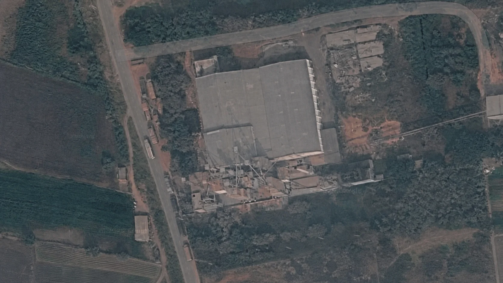 Aerial site view of the Venkataramana rice facility in Gurazala