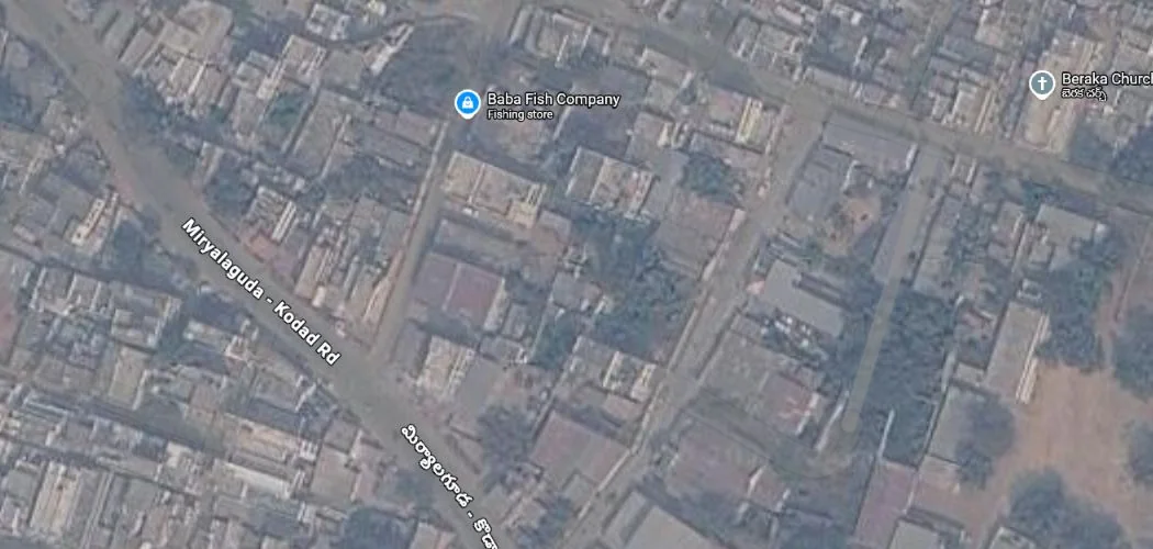 Aerial view of the Gandhinagar production area in Miryalguda